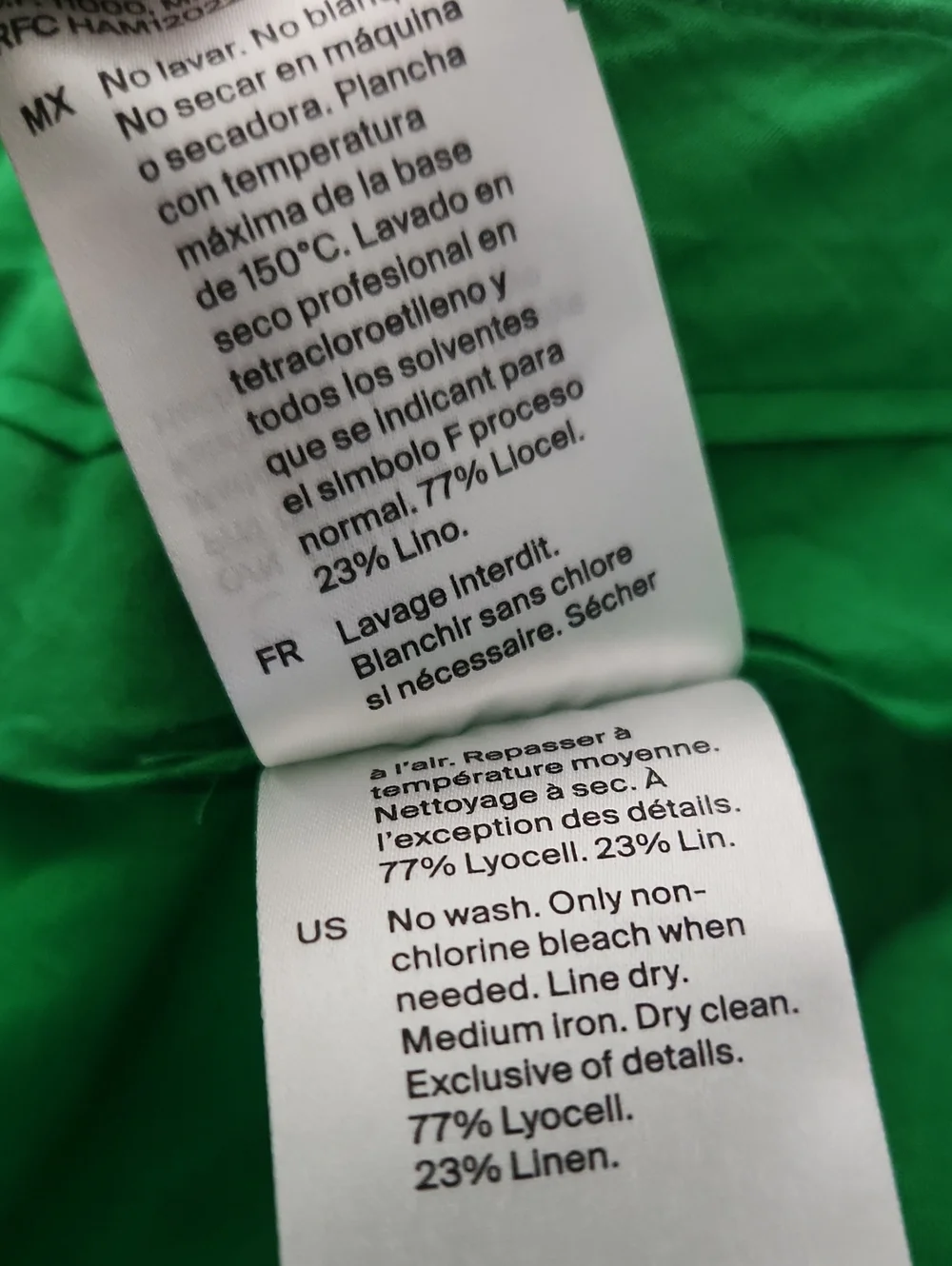 COS High-waist Wide Leg Pleated Front Linen Blend Pants in Bright Green Size 10